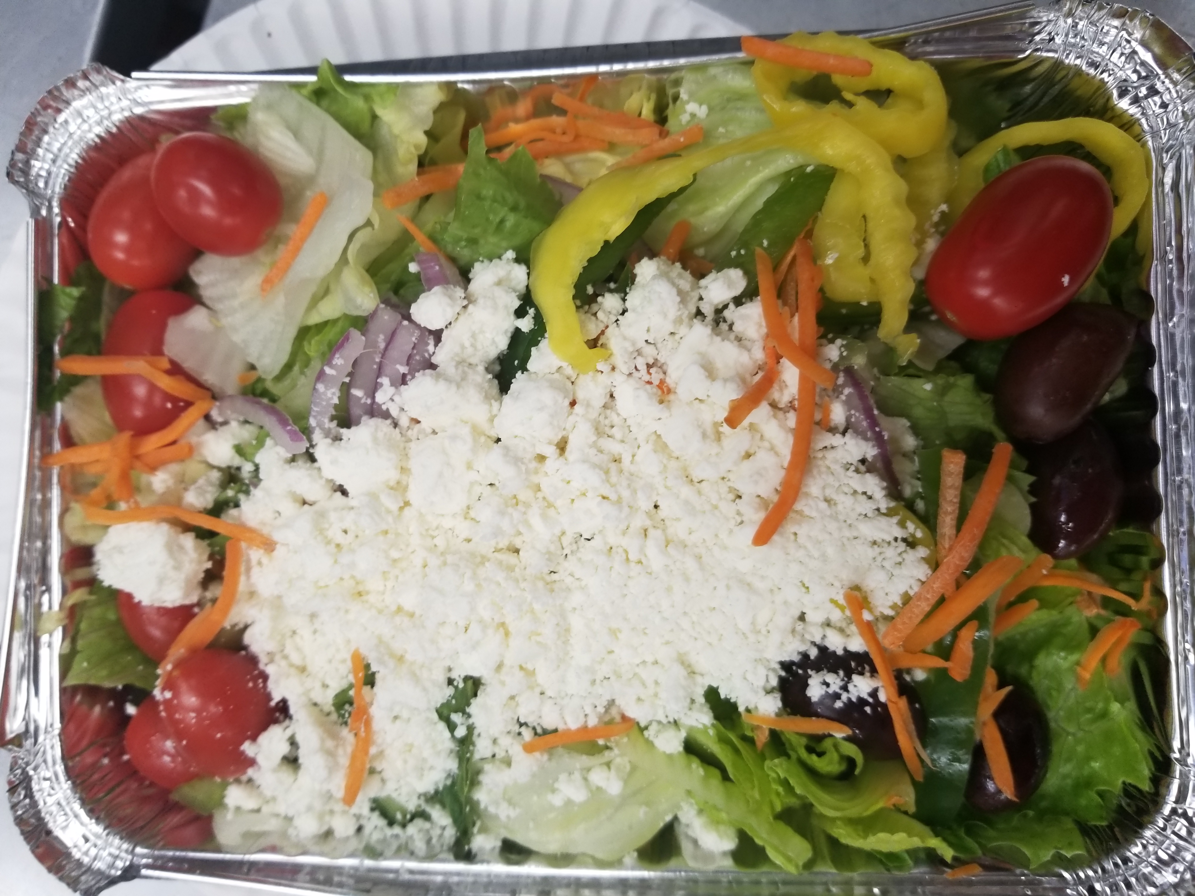 Order Greek Salad  food online from Rome pizza (catering) store, Boston on bringmethat.com