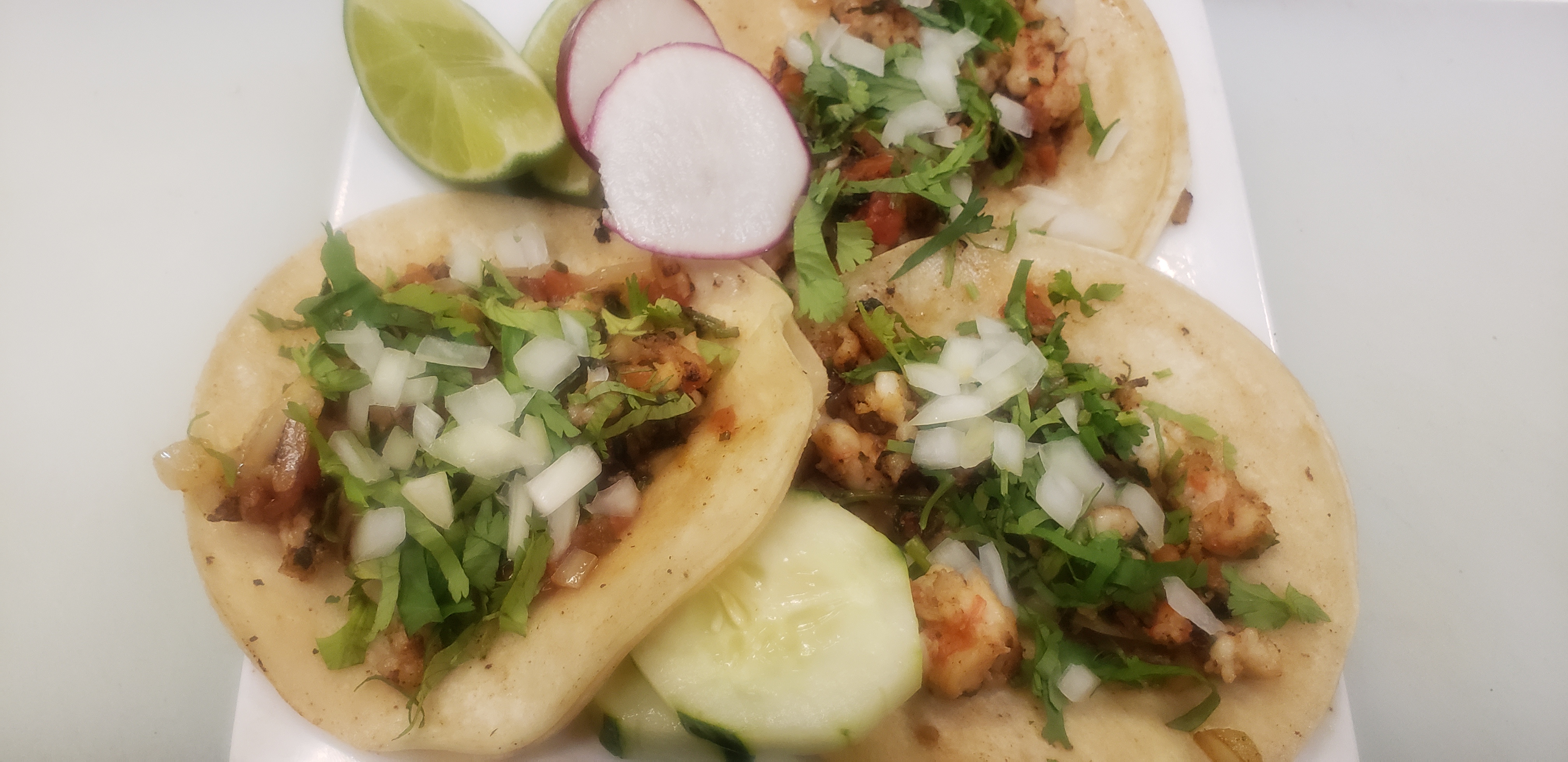 Order 3 Tacos de Camaron food online from Sazon De Mexico store, Elizabeth on bringmethat.com