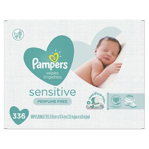 Order Pampers Baby Wipes, Sensitive Fragrance Free - 56.0 ea x 6 pack food online from Walgreens store, Waterbury on bringmethat.com