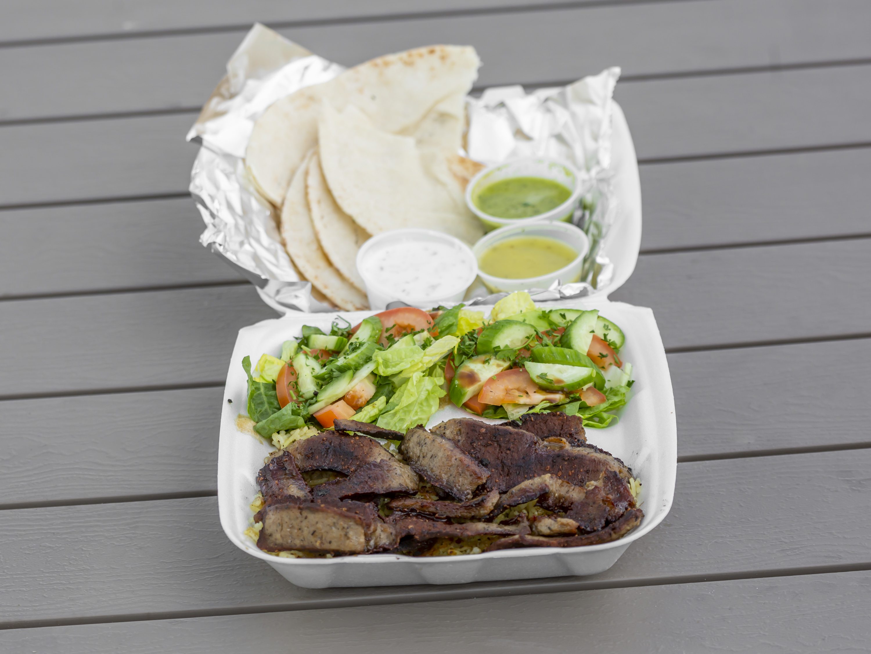 Order Gyros Plate food online from G'bobs store, Austin on bringmethat.com