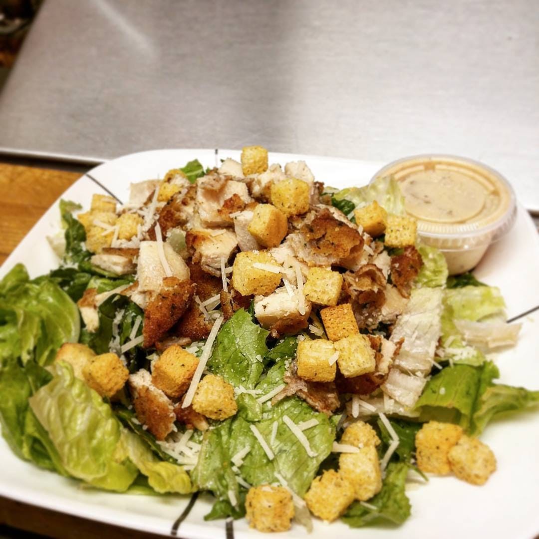 Order 8. Chicken Caesar Salad - Small food online from Pizza House store, Cranford on bringmethat.com