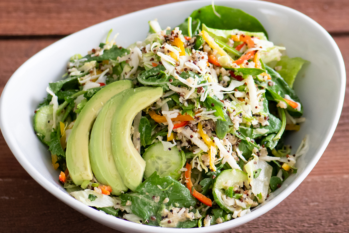 Order Plant Based Avocado Quinoa Superfood Salad food online from Sharky Woodfired Mexican Grill store, Beverley Hills on bringmethat.com