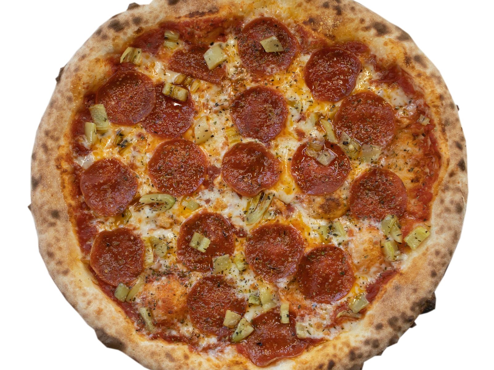 Order 12" Pepperoni & Banana Peppers food online from Apizzaco store, Oak Park on bringmethat.com
