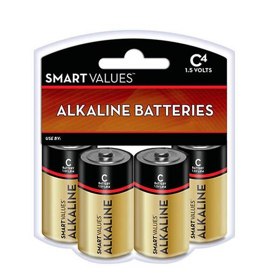 Order Smart Values™ 4-Pack C Alkaline Batteries food online from Bed Bath & Beyond store, Cranberry Township on bringmethat.com