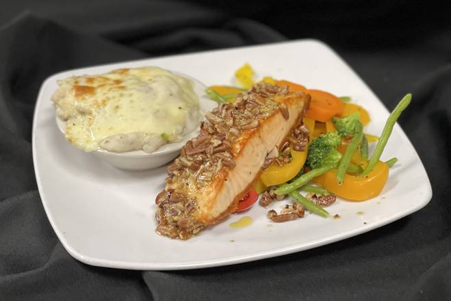 Order Broiled Salmon food online from Cooper Cave Ale Company store, Glens Falls on bringmethat.com