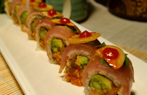 Order Ultimate Albacore Roll food online from Kino Sushi store, Los Angeles on bringmethat.com