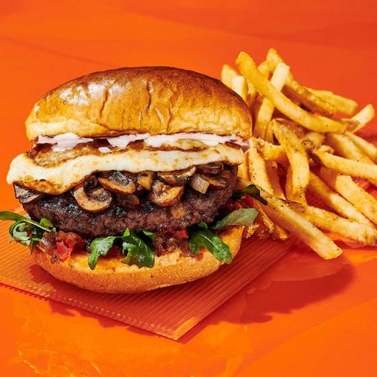 Order Mushroom Stout Burger food online from Dave & Buster store, Hilliard on bringmethat.com