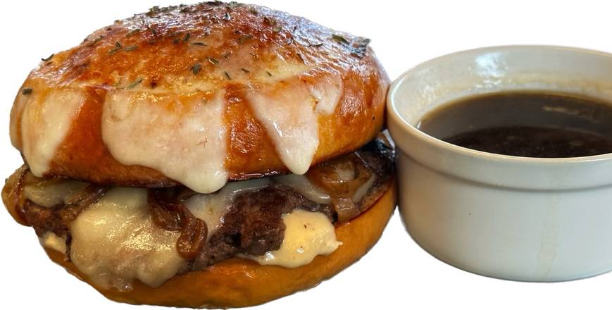 Order French Onion Burger* food online from Tony Beef store, Somers Point on bringmethat.com