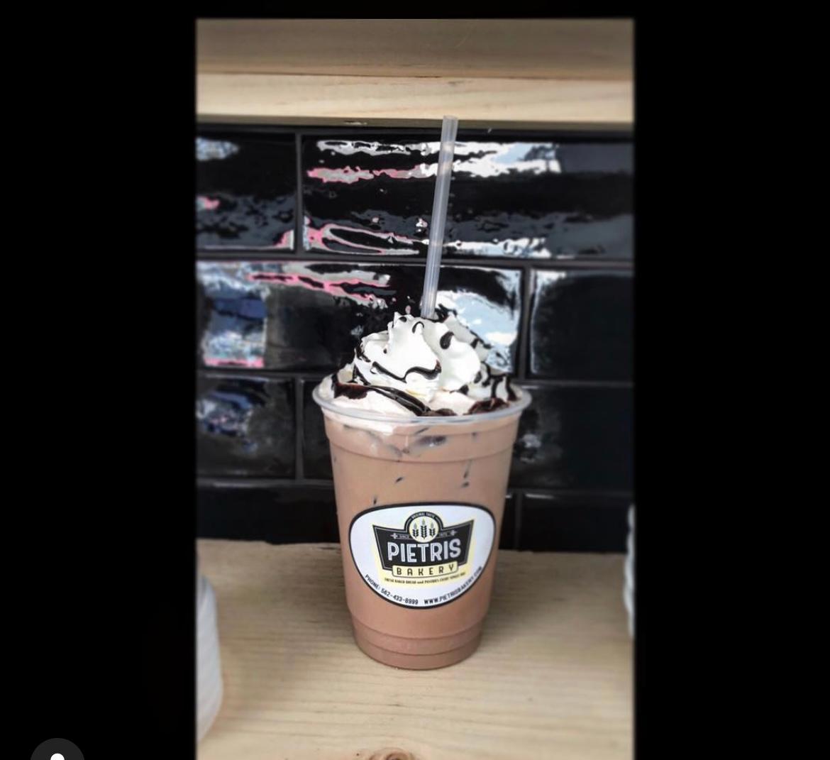 Order Iced Mocha Latte food online from Pietris Bakery store, Long Beach on bringmethat.com