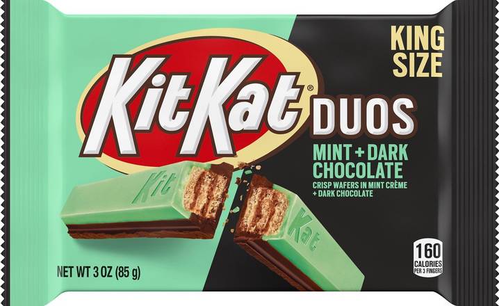 Order Kit Kat Wafers Mint + Dark Chocolate Duos King Size (3 oz) food online from Rite Aid store, Eugene on bringmethat.com