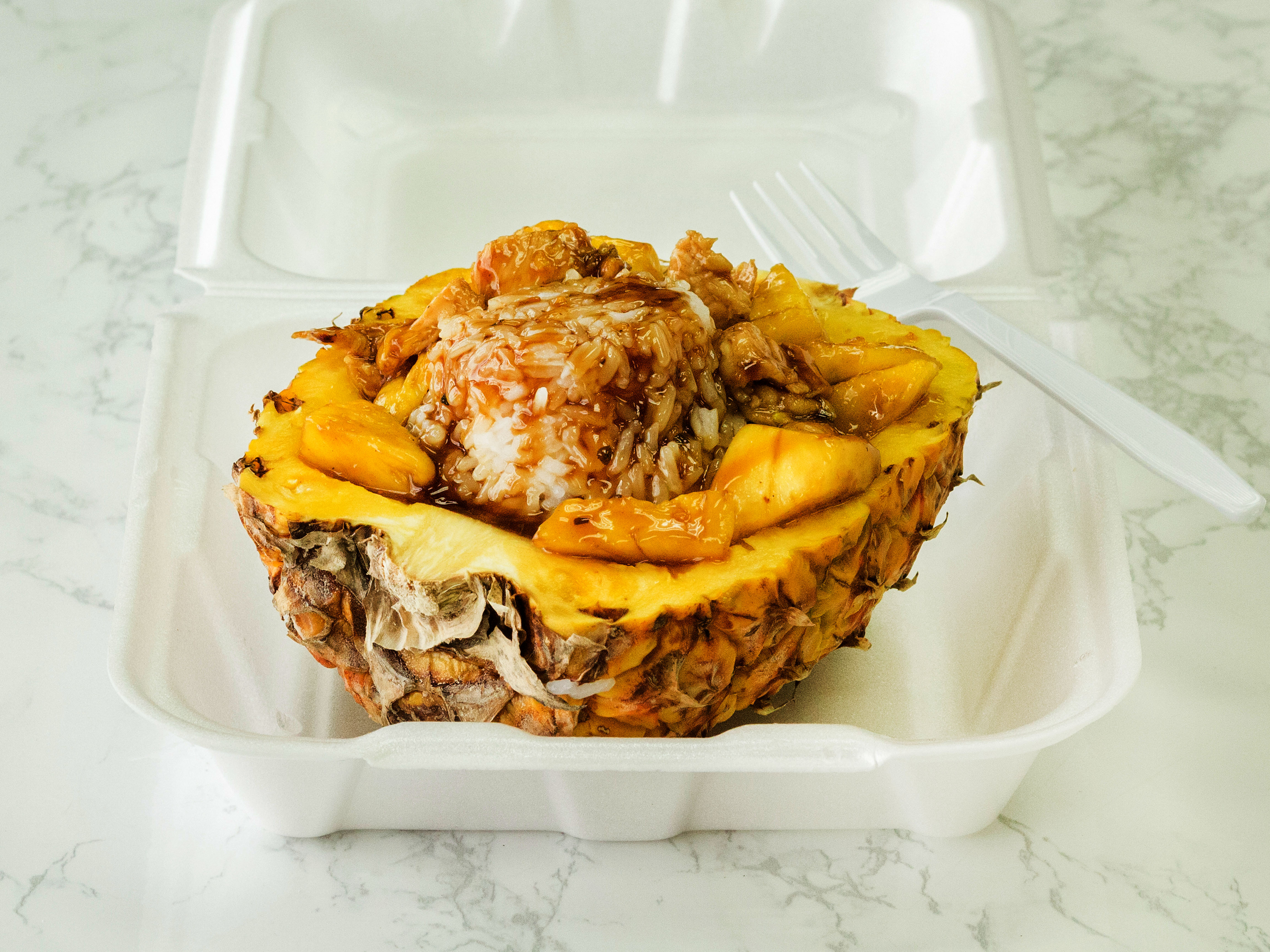 Order Teriyaki Chicken Filled Pineapple food online from Nitas Kitchen store, Fayetteville on bringmethat.com