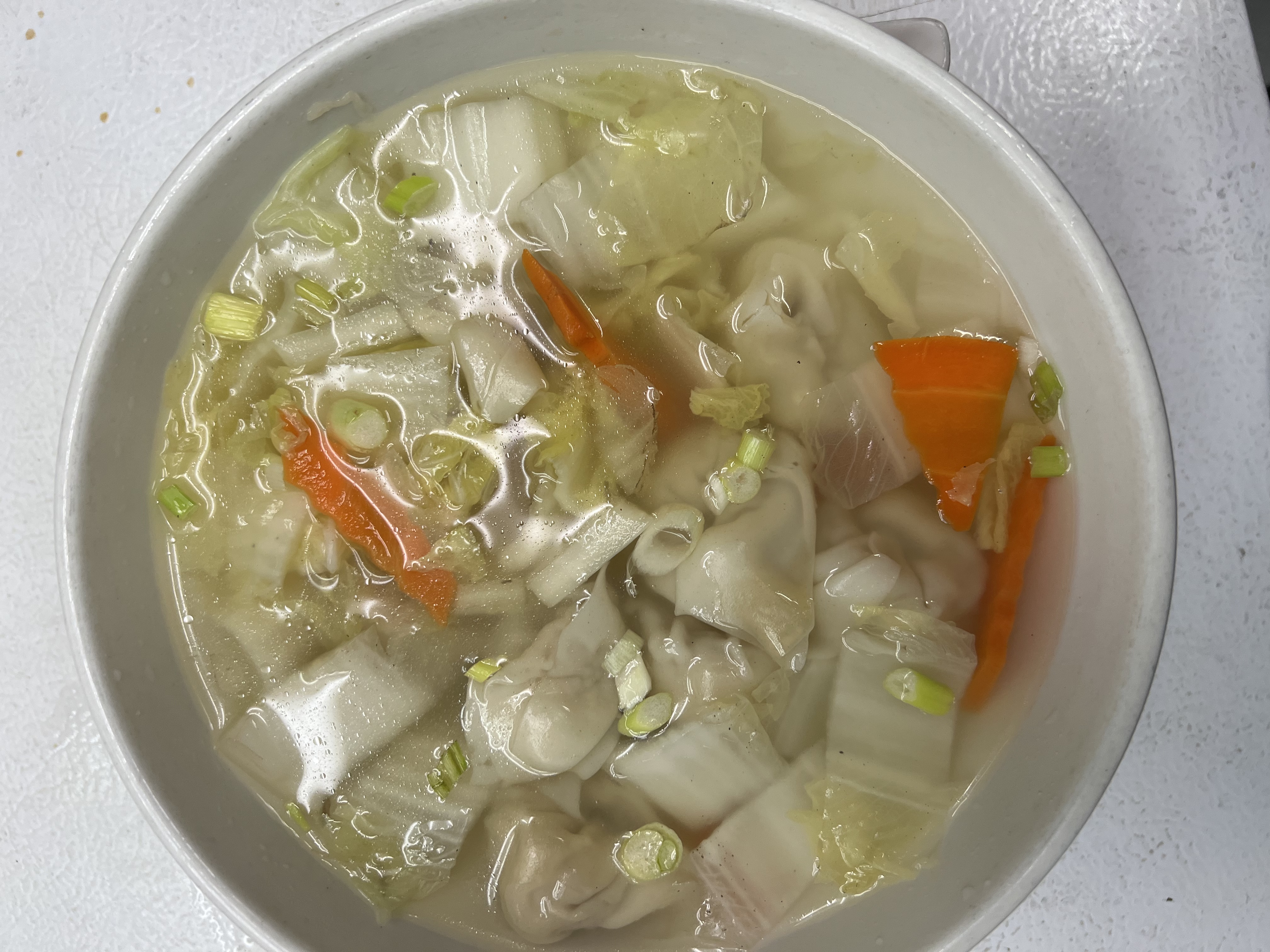 Order Won Ton Soup food online from Wa-Me Chinese Restaurant store, Orangevale on bringmethat.com