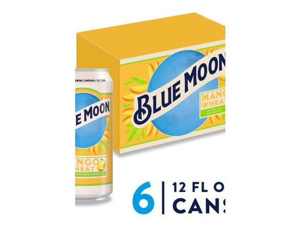 Order Blue Moon Mango Wheat Craft Beer - 6x 12oz Cans food online from Goody Goody Liquor store, Addison on bringmethat.com