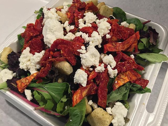 Order Goat Cheese and Sun-Dried Tomato Salad food online from Inbound Pizza store, Allston on bringmethat.com