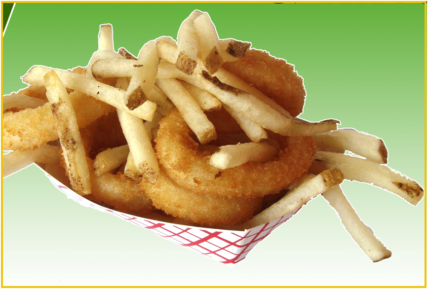 Order Half Fries and Rings food online from Steve's Snappin Dogs store, Denver on bringmethat.com