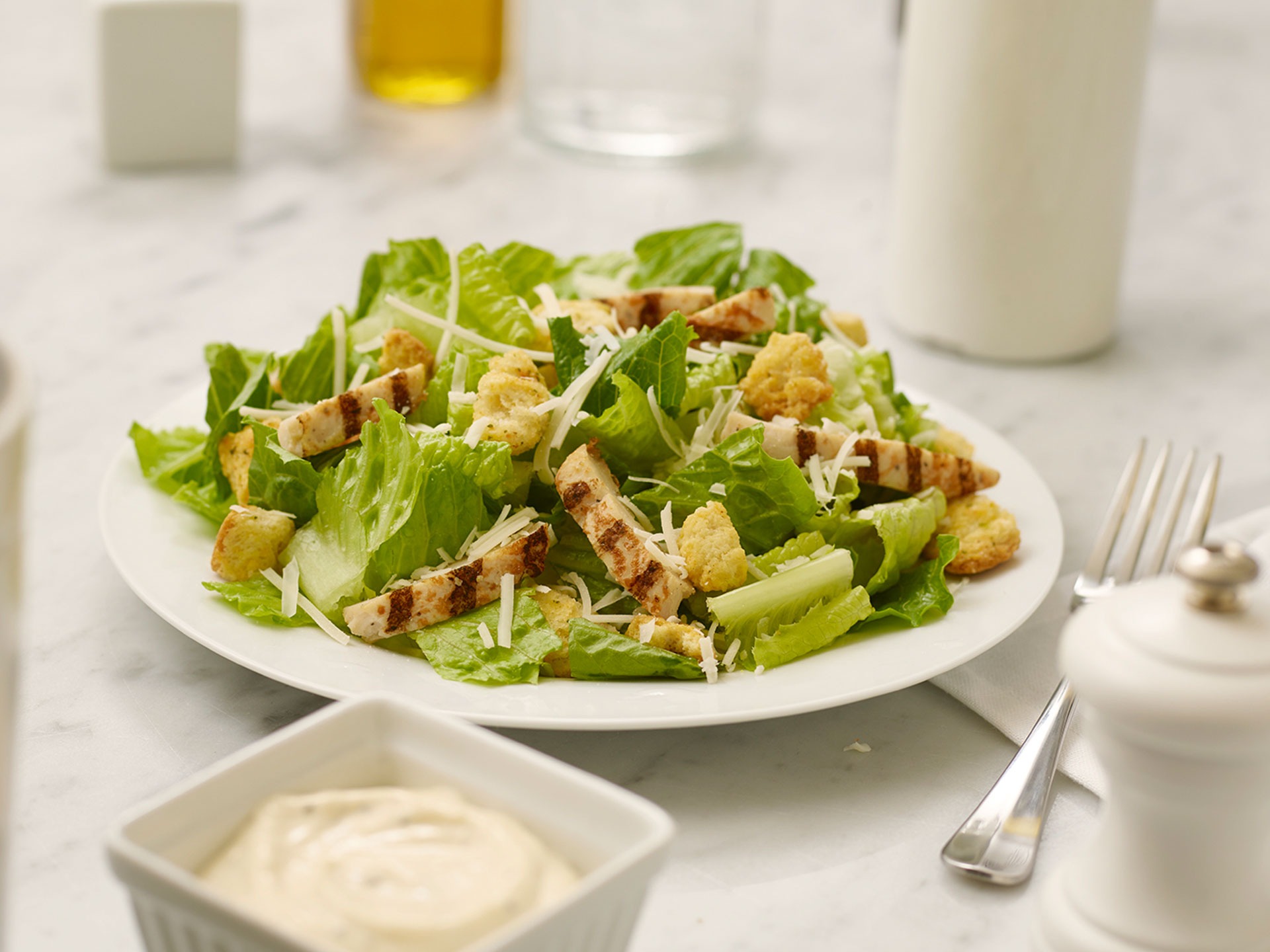 Order Chicken Caesar Salad (Large) food online from Nova Pizza & Pasta store, Tenafly on bringmethat.com