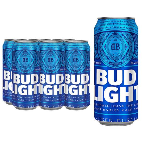 Order Bud Light, 6pk-16oz can beer (4.2% ABV) food online from Mimi Liquor store, Joliet on bringmethat.com