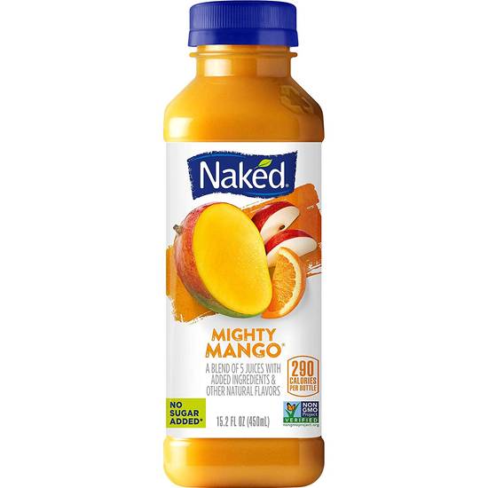 Order Naked 100% Juice Smoothie Mighty Mango food online from Deerings Market store, Traverse City on bringmethat.com