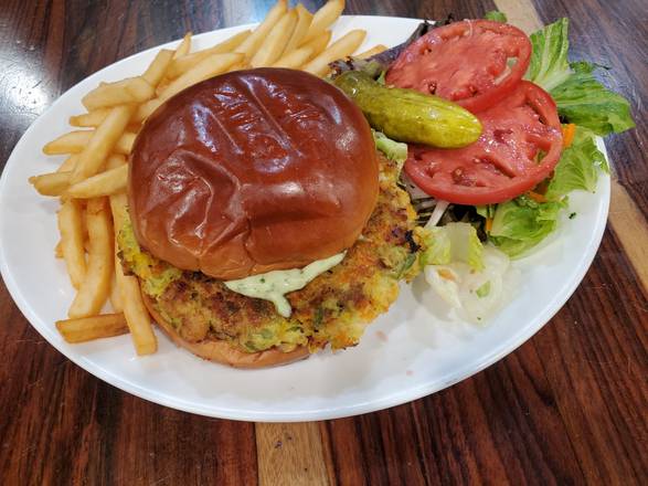Order Veggie Burger Deluxe food online from Silver Spoon Diner store, New York on bringmethat.com