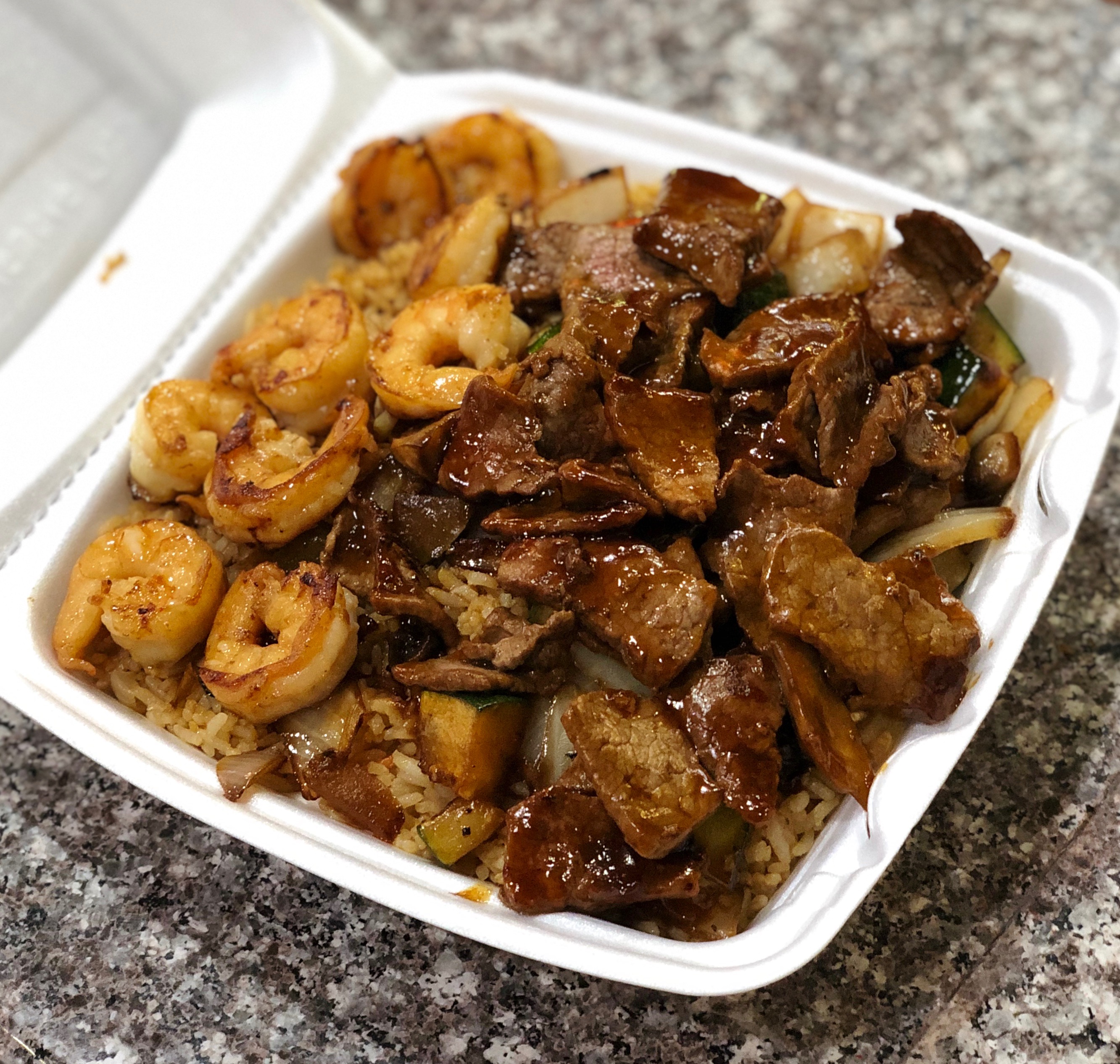 Order 23. Steak and Shrimp Combo food online from Rotasu Hibachi store, Cleveland on bringmethat.com