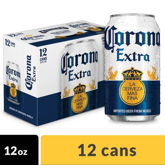Order Corona 12 pack cans  food online from Round Up Liquor & Grocery store, Wildomar on bringmethat.com
