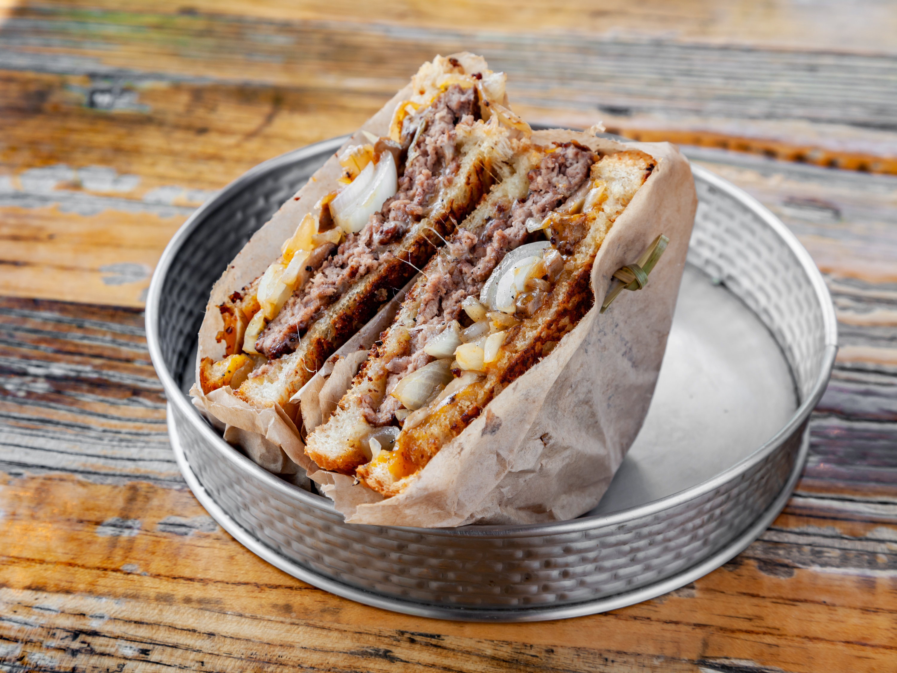 Order Patty Melt Sandwich food online from A+ Burger store, Oakland on bringmethat.com