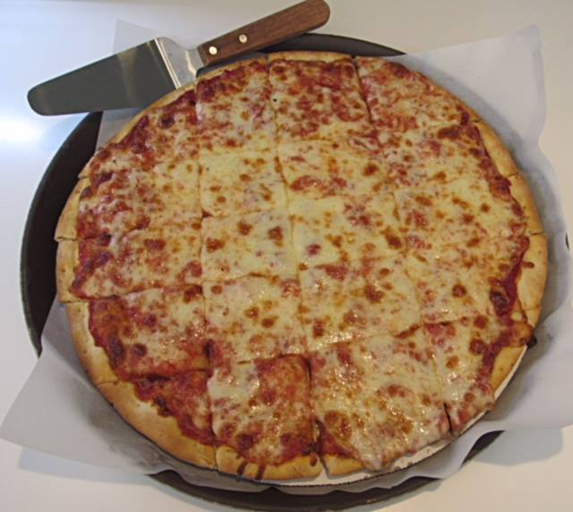 Order Large 14" Thin Crust Cheese Pizza food online from Suparossa store, Chicago on bringmethat.com