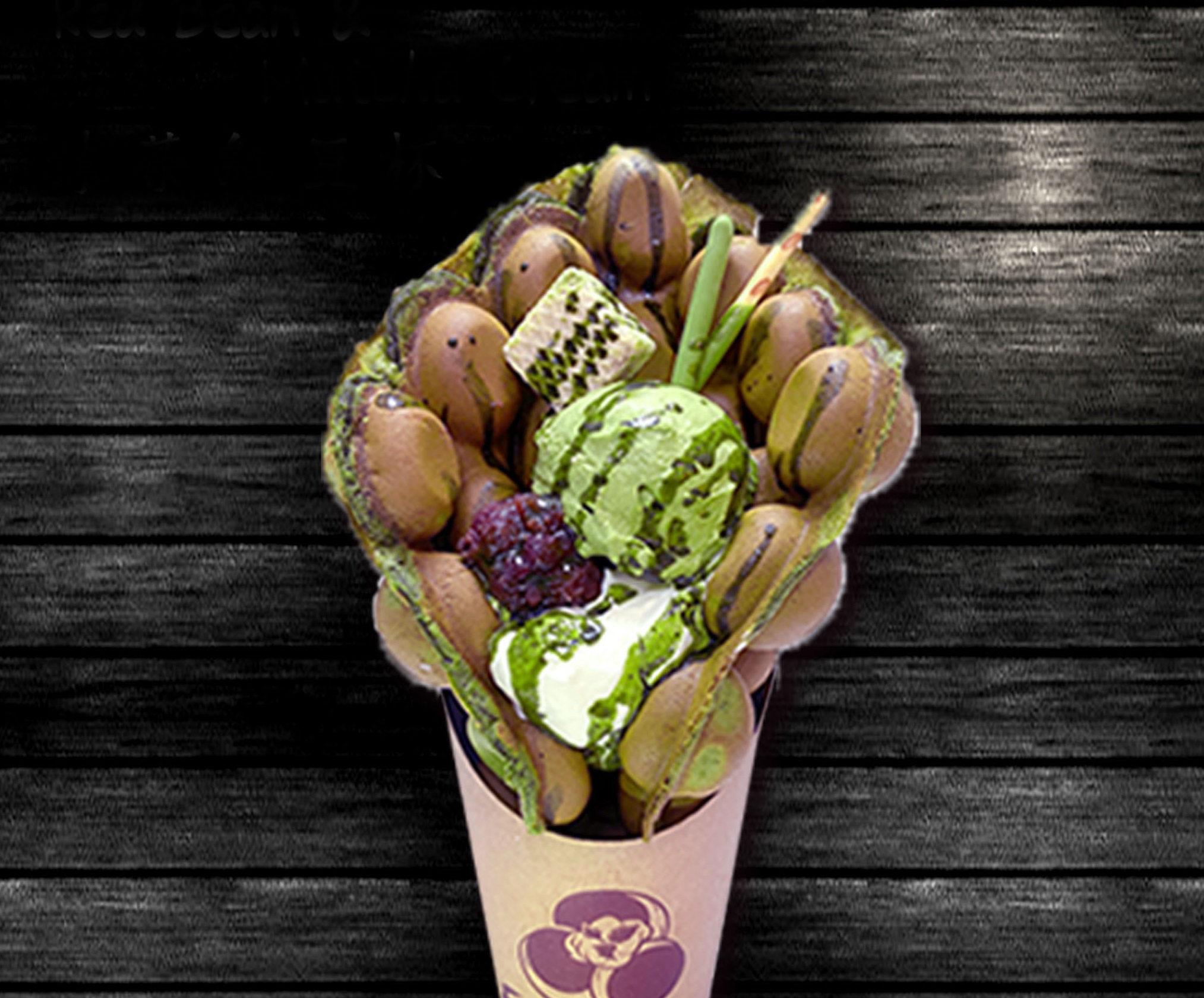 Order Red Bean & Matcha Cream cup food online from Eggcellent Souffle Pancake store, New York on bringmethat.com