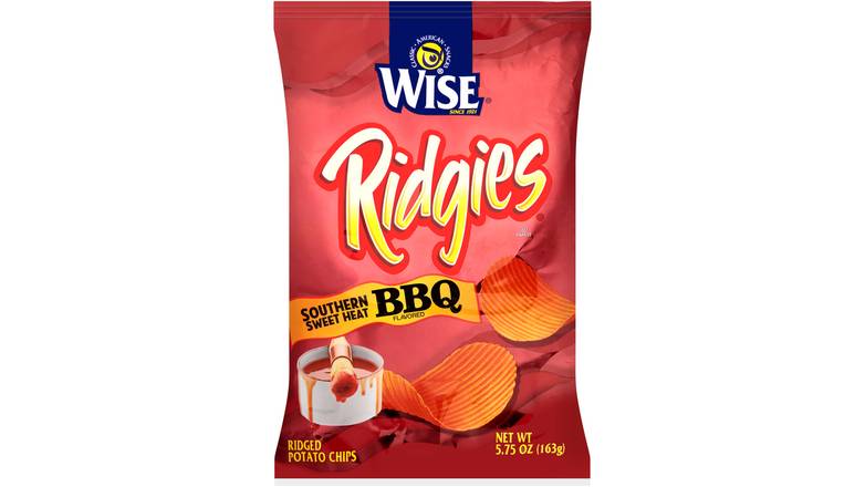 Order Wise Ridgies Southern Sweet Heat Bbq Flavored Ridged Potato Chips food online from Route 7 Food Mart store, Norwalk on bringmethat.com