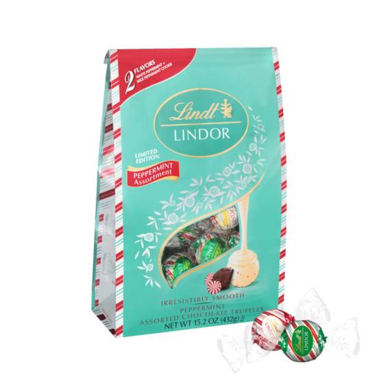 Order Lindt LINDOR Holiday Assorted Peppermint Chocolate Candy Truffles, 15.2 oz. Bag food online from Cvs store, DRESHER on bringmethat.com