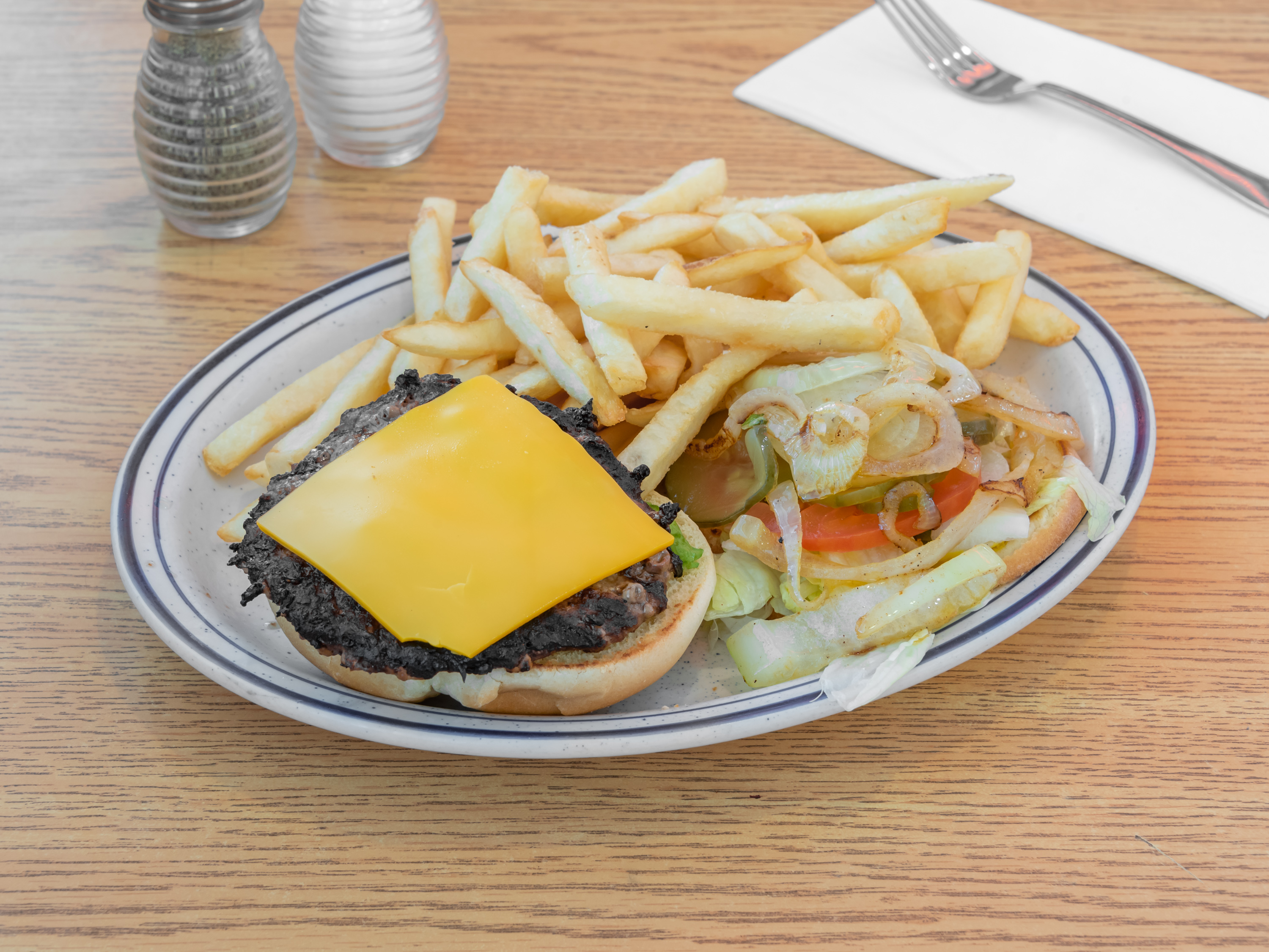 Order Cheese Burger food online from Corner Cafe store, Tulsa on bringmethat.com
