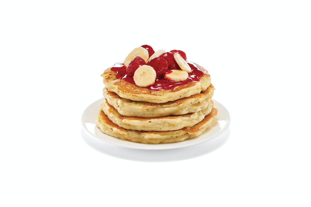 Order New! Protein Pancakes - Strawberry Banana food online from Ihop store, Cincinnati on bringmethat.com