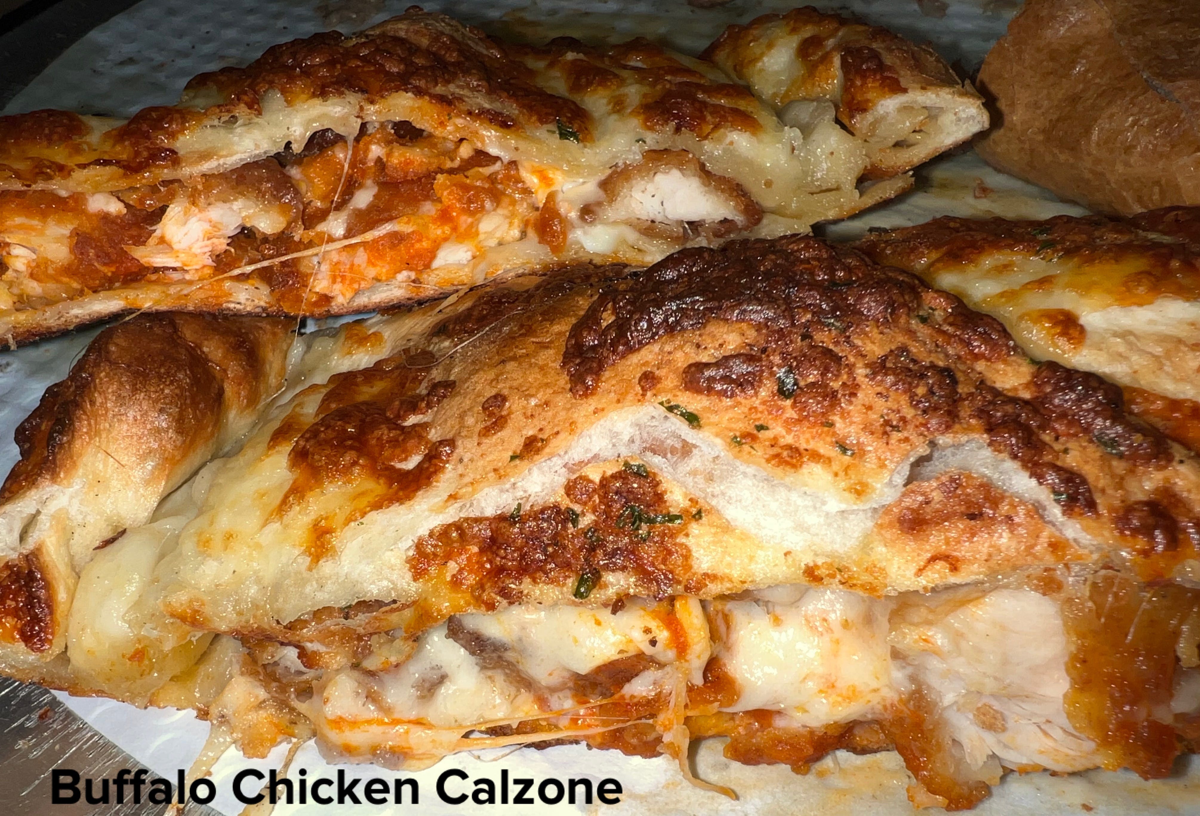 Order Buffalo Chicken Calzone - 16" food online from Santoro's Of Peabody store, Peabody on bringmethat.com