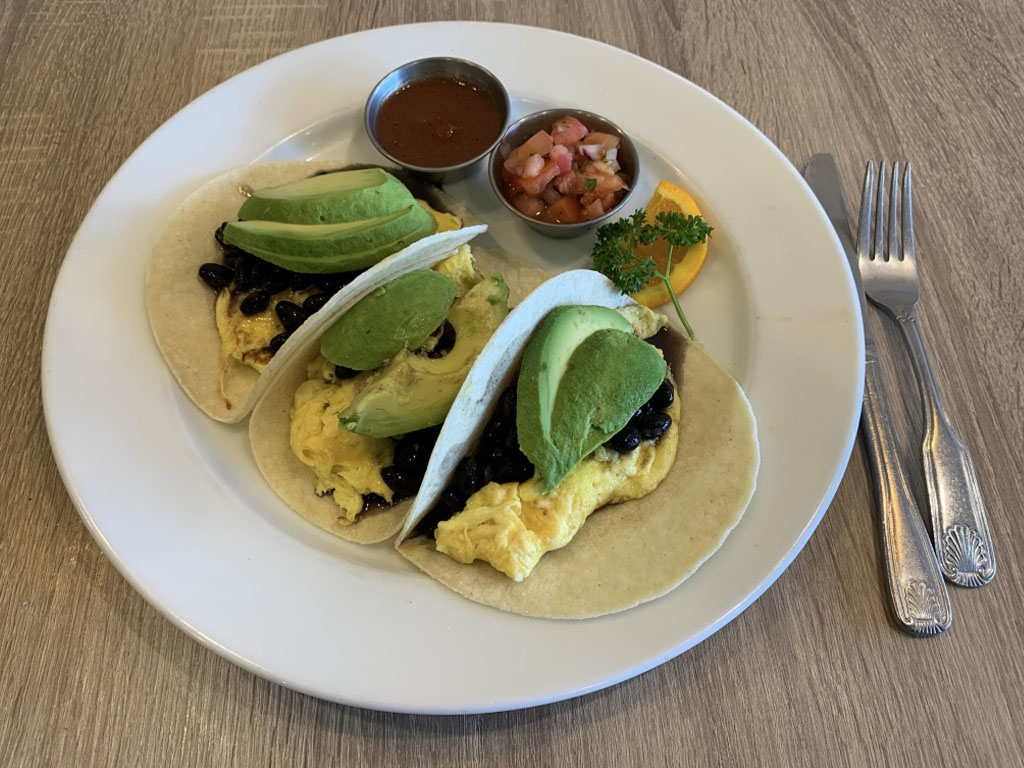 Order Veggies and Egg Taco food online from Mikayla's Cafe store, Santa Clara on bringmethat.com