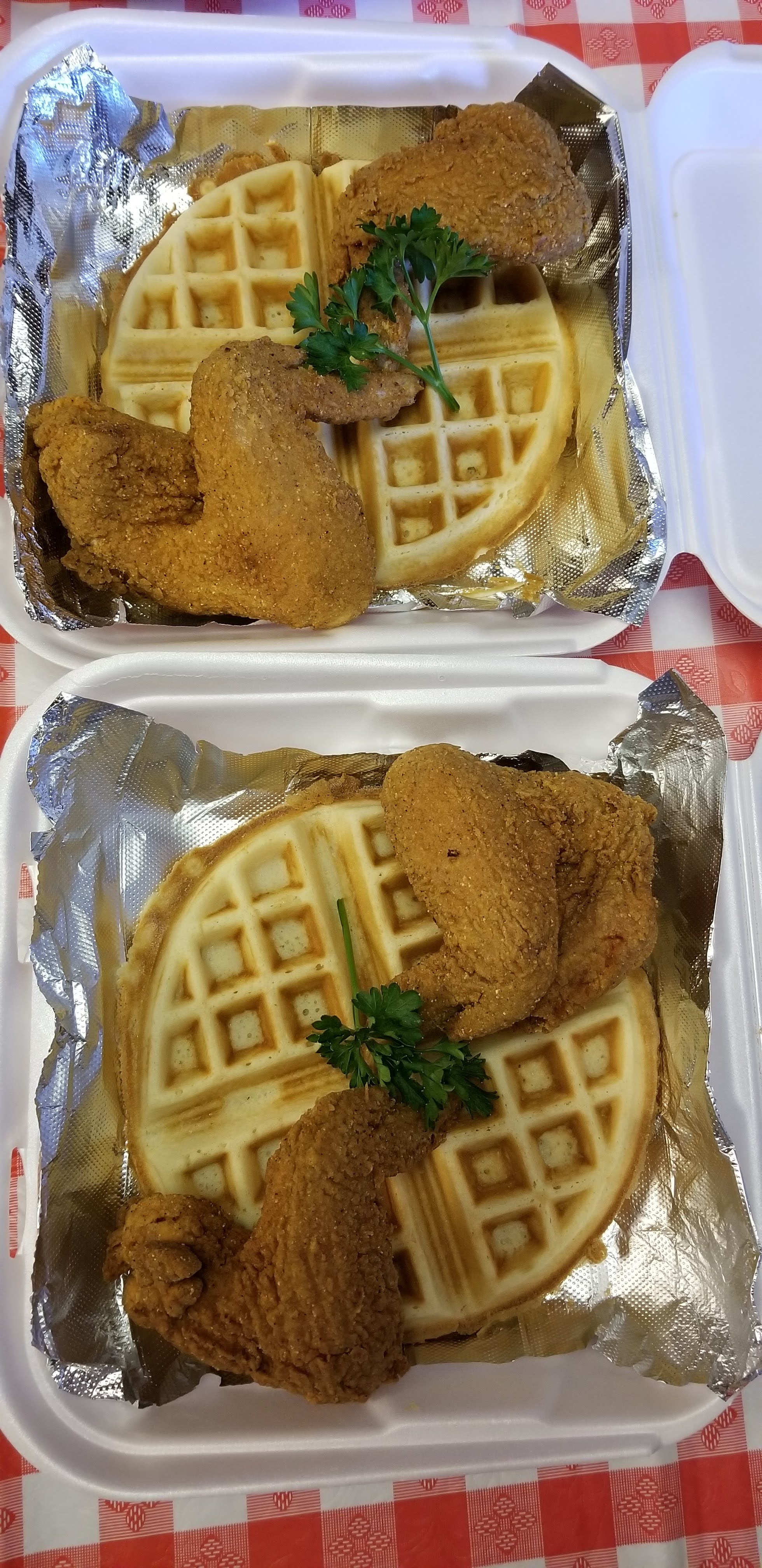 Order 2 Pieces Chicken Wings with 1 Piece Belgian Waffle food online from Patio Cafe store, Whittier on bringmethat.com