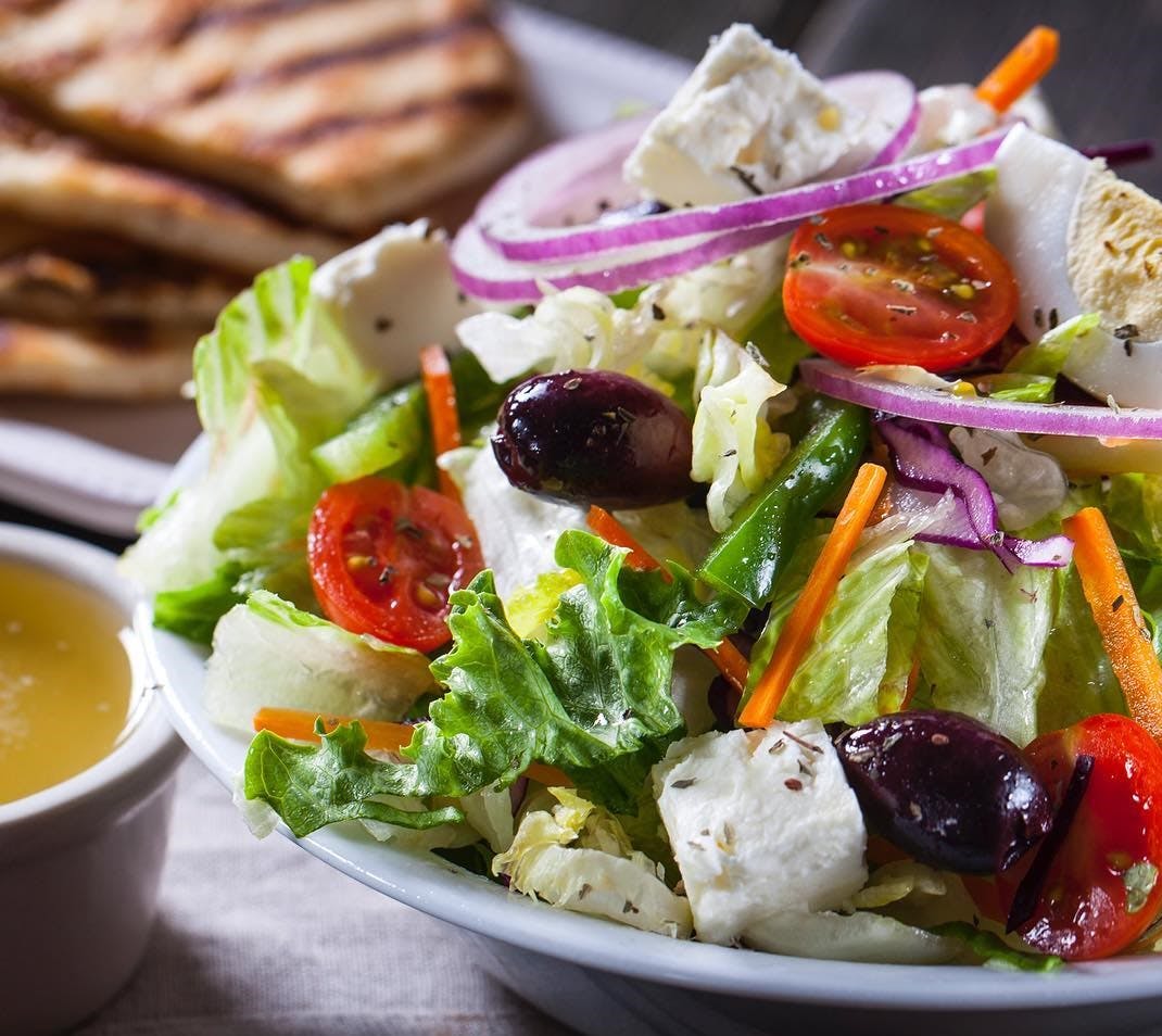 Order Greek Salad - Salad food online from Pats Select Pizza | Grill store, Gloucester on bringmethat.com