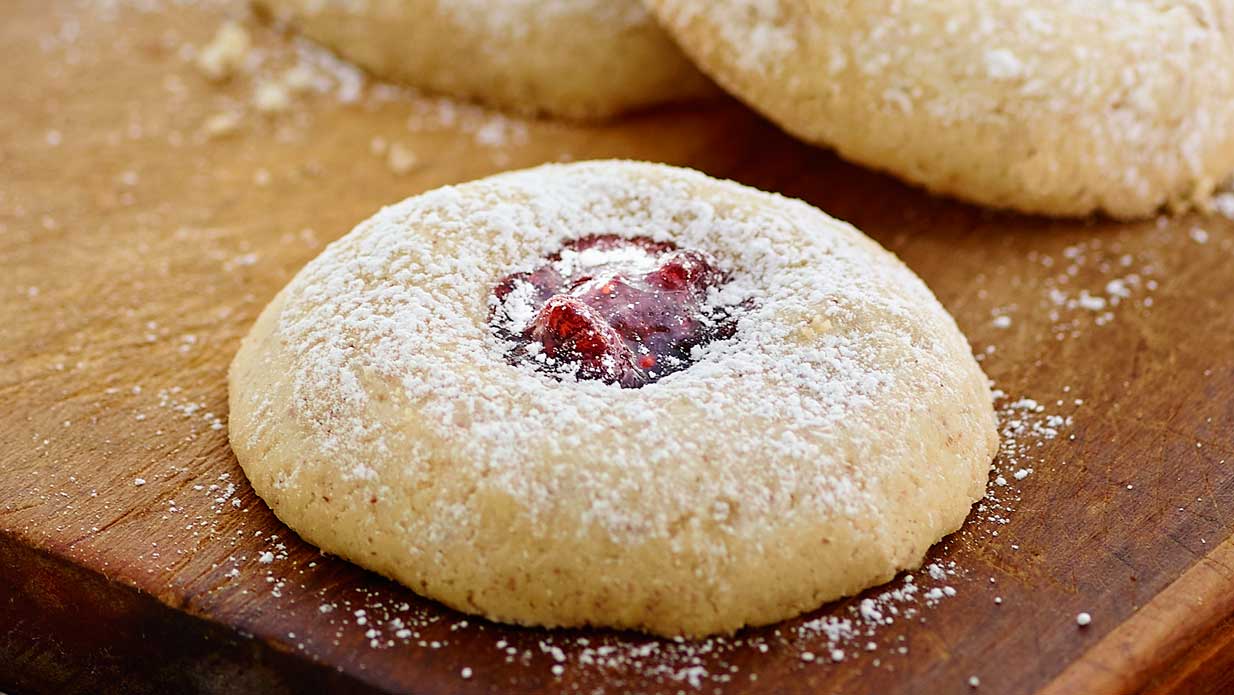 Order Raspberry Almond Thumbprint Cookie food online from Panera store, Eden Prairie on bringmethat.com