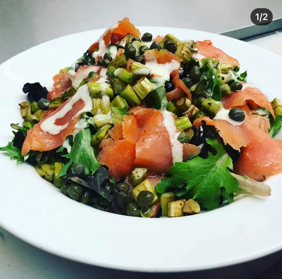 Order Smoked Salmon Salad food online from Nina Cafe store, Bell on bringmethat.com
