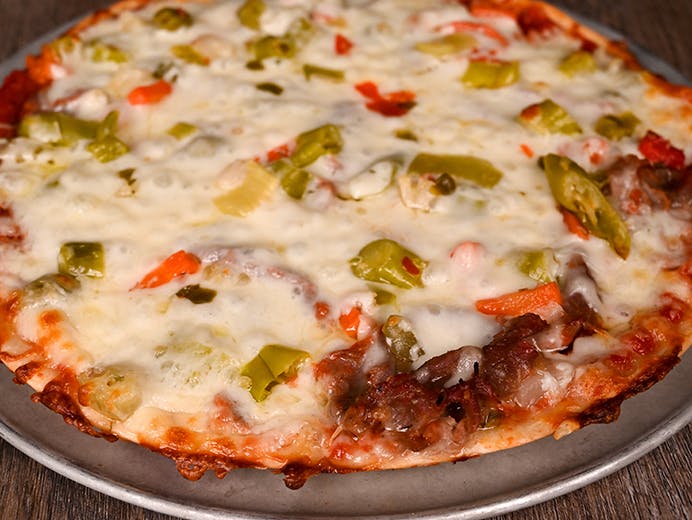 Order Spicy Italian Beef Pizza - Individual 7'' food online from Chicago Dough Company store, Richton Park on bringmethat.com