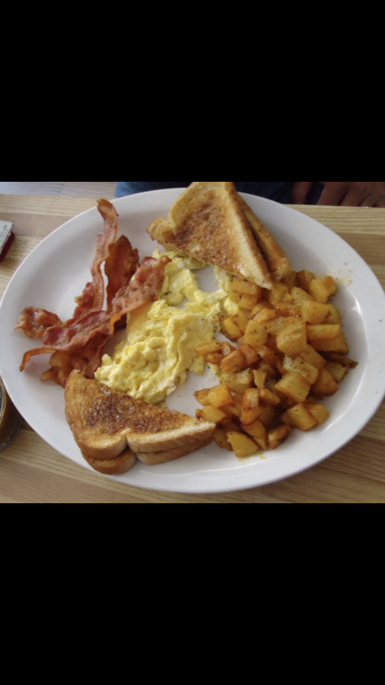Order 2 Eggs Any Style Served with meat served with potatoes and toast  food online from Taste Cafe & Grill store, Ozone Park on bringmethat.com