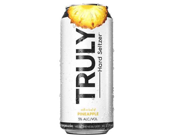 Order Truly Hard Seltzer Pineapple 24 fl oz. (ABV 5%)  food online from Central Liquor Market store, Los Angeles on bringmethat.com
