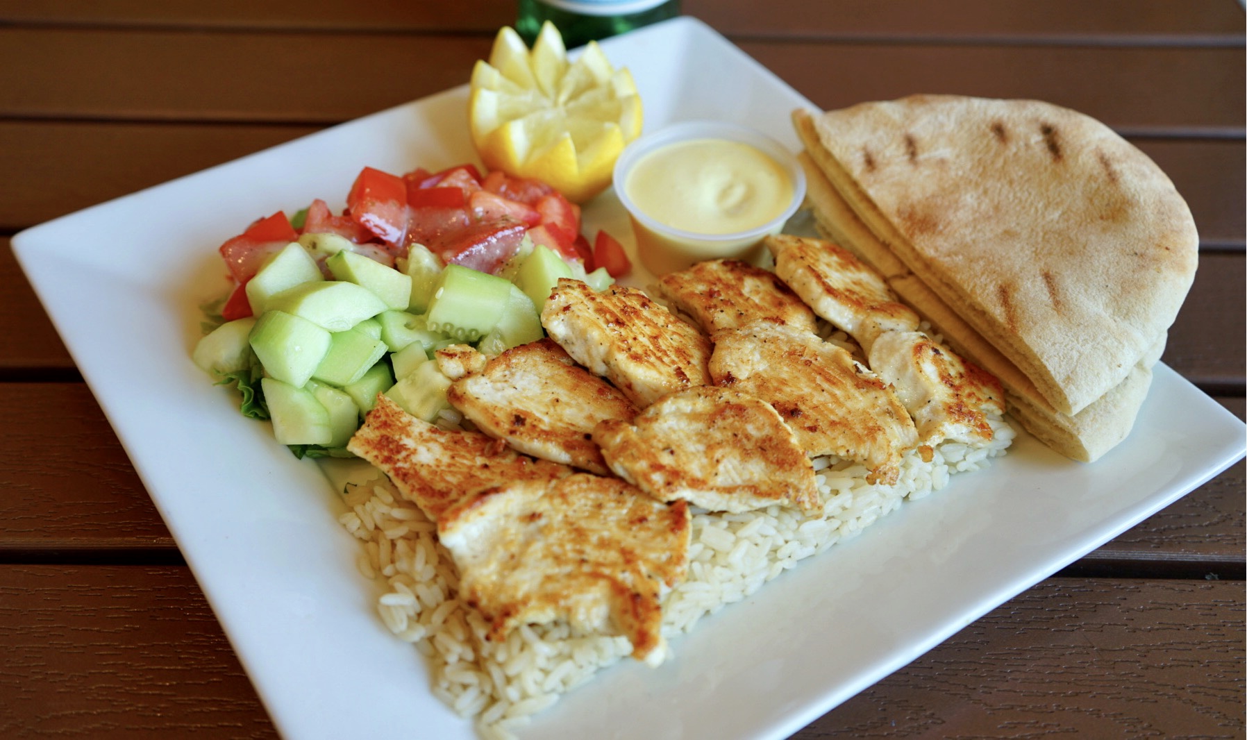 Order Lemon Chicken Plate food online from California Pita - Beverly Hills store, Beverly Hills on bringmethat.com