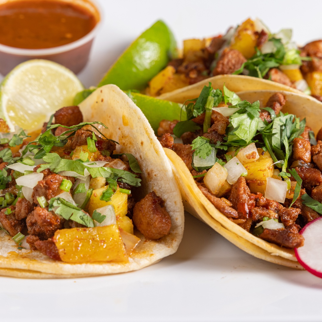 Order Al Pastor Tacos (3 Pieces) food online from Homemade Taqueria store, Brooklyn on bringmethat.com