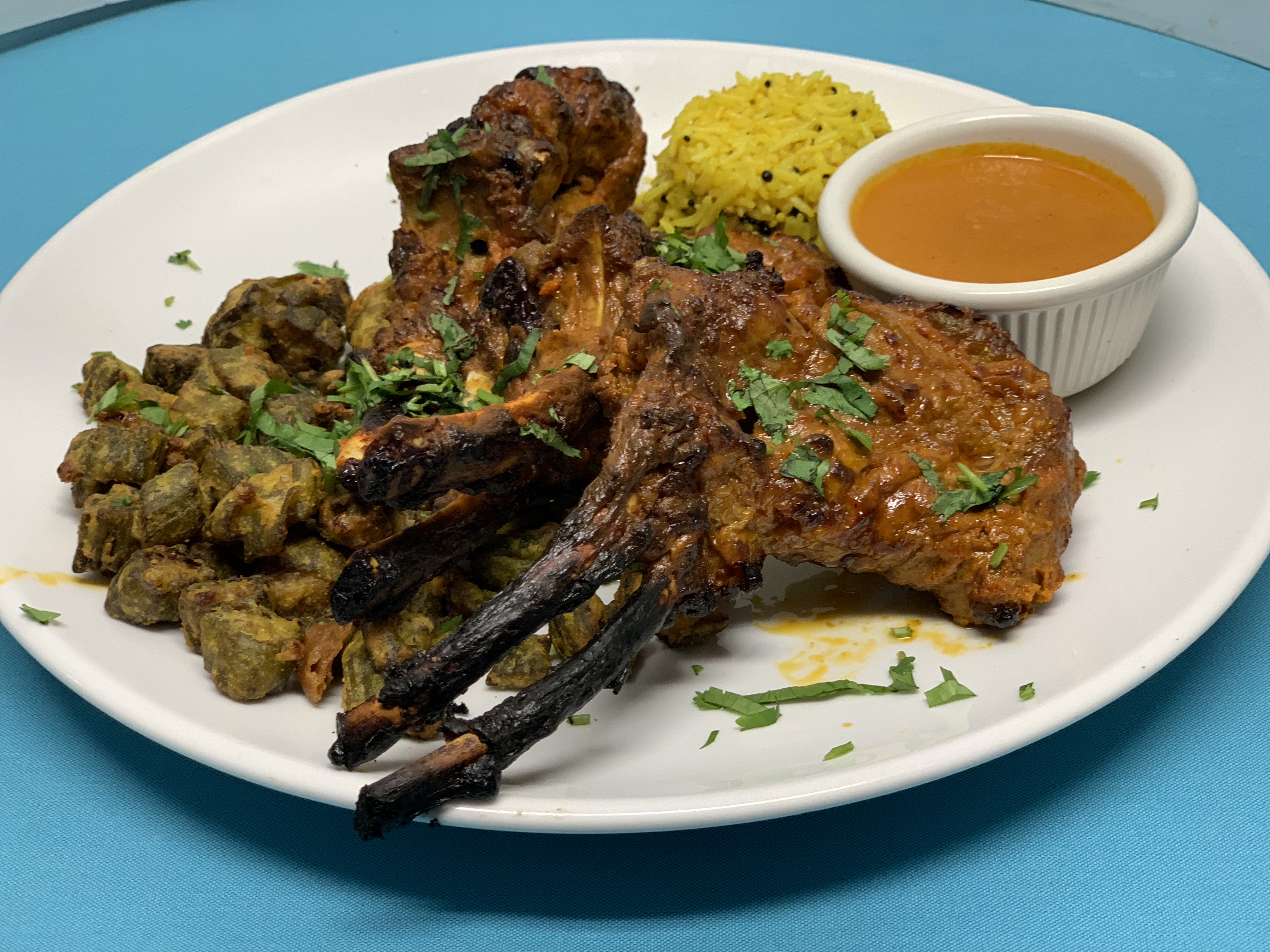 Order Tandoori Lamb Chops food online from Aahar Indian Cuisine store, New York on bringmethat.com