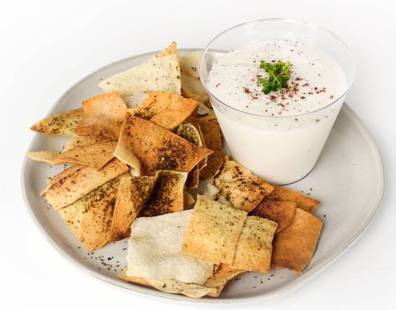 Order Garlic Sauce and Za’atar Chips (VE) food online from Cairo Kitchen store, Kalamazoo on bringmethat.com