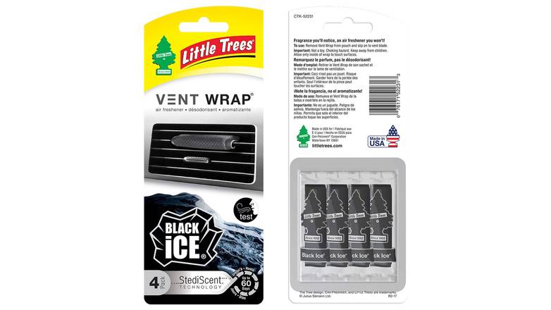 Order Little Trees Vent Wrap Air Freshener, Black Ice food online from Route 7 Food Mart store, Norwalk on bringmethat.com