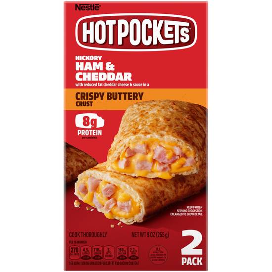Order Hot Pockets Hickory Ham and Cheddar Frozen Sandwiches, 2 Pack food online from CVS store, ORANGEBURG on bringmethat.com