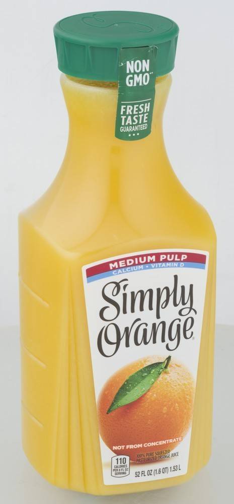 Order Simply · Medium Pulp Orange Juice Drink (52 fl oz) food online from Carrs Express store, Anchorage on bringmethat.com