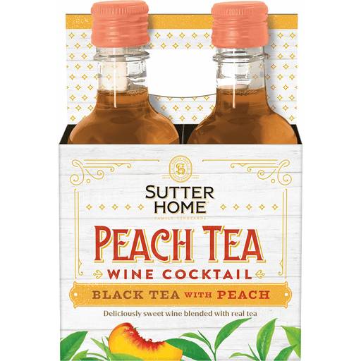 Order Sutter Home Peach Tea Wine Cocktail (4PK 187 ML) 141606 food online from Bevmo! store, San Rafael on bringmethat.com