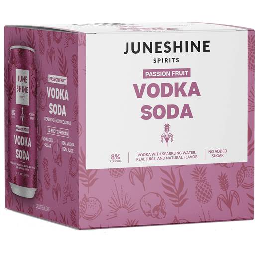 Order JuneShine Vodka Soda Passion Fruit (4PKC 12 OZ) 140946 food online from Bevmo! store, Costa Mesa on bringmethat.com